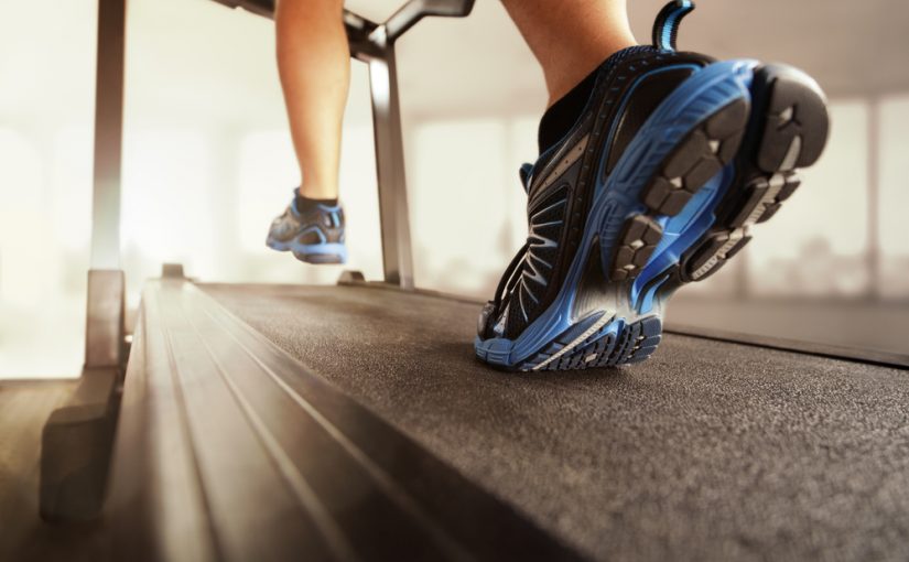 Running on treadmill